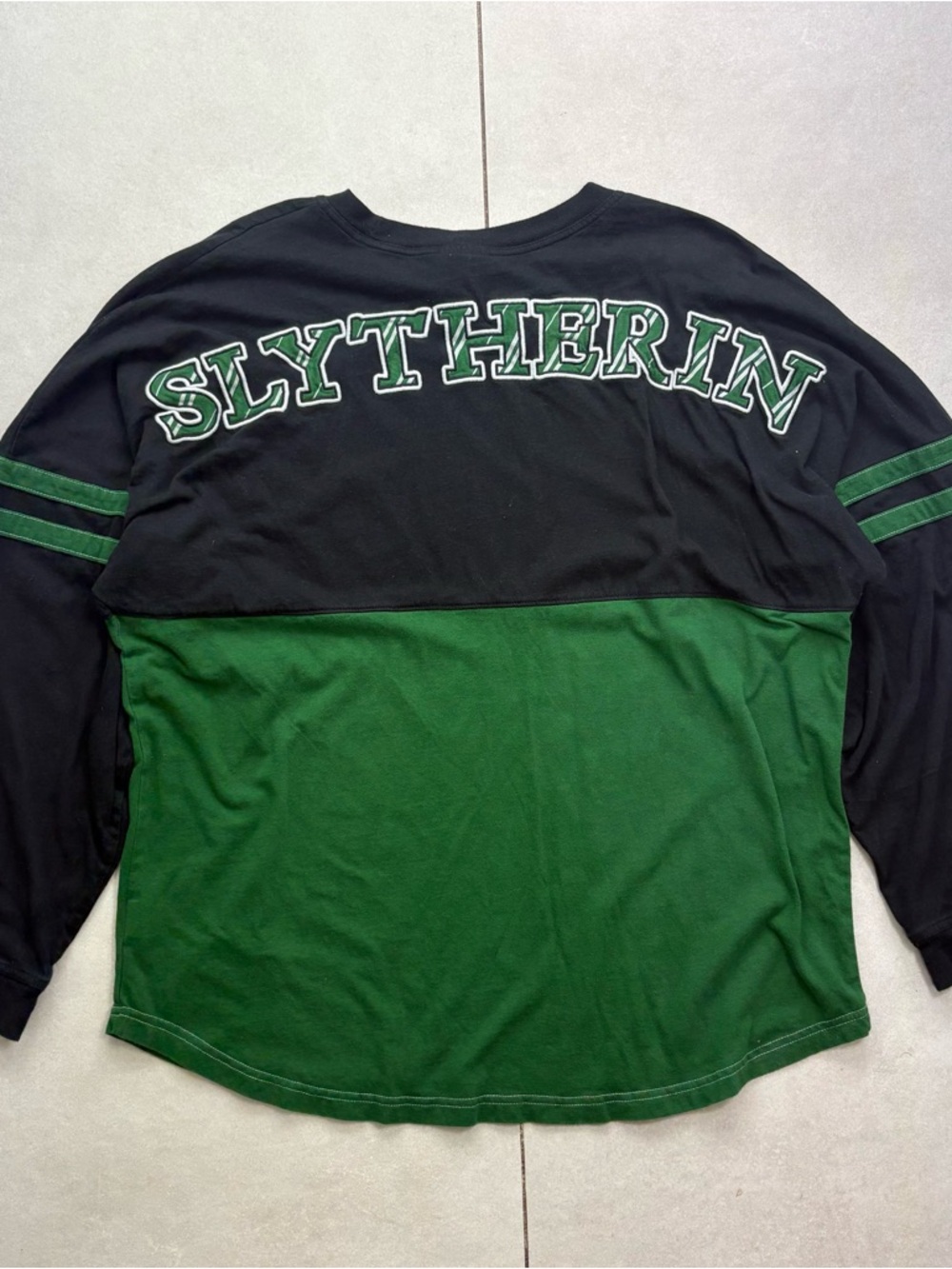 Harry Potter Hufflepuff & Slytherin Crewneck Tee Set - Black with Yellow & Green - Picture 3 of 10